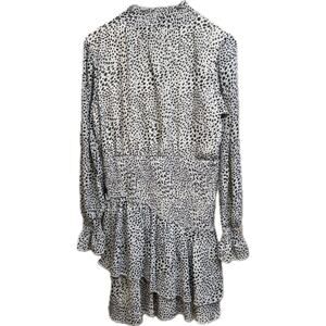Almost Famous Tiered Sheer Ruffle Leopard Print Long Sleeve Dress Women 8